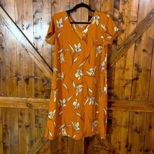 Mustard floral dress